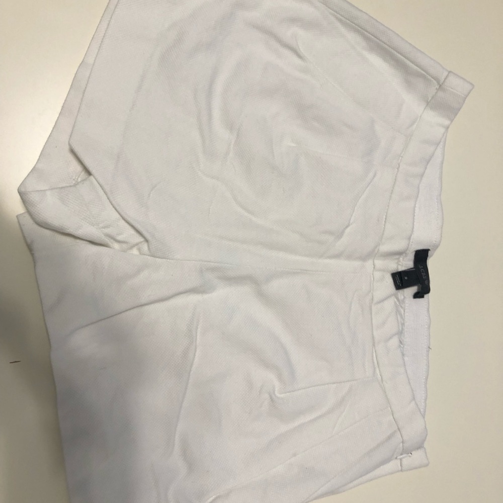 J Crew White Pleated Shorts